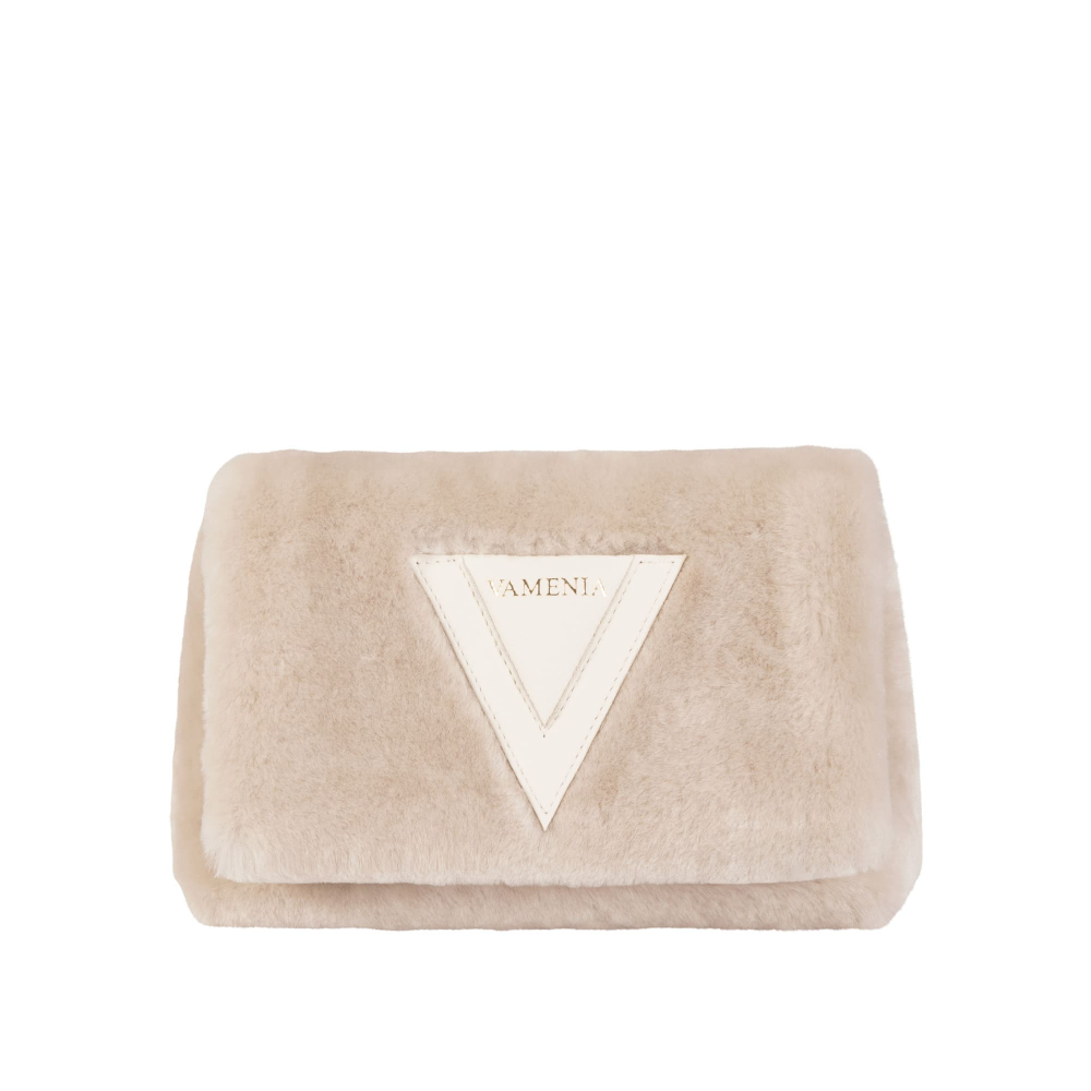 Crossbody Bag aus Lammfell in beige -EPONA- MINI